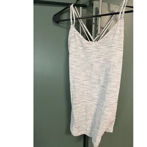 Lululemon Power Y Tank – White/Grey Space Dye (Size 4)